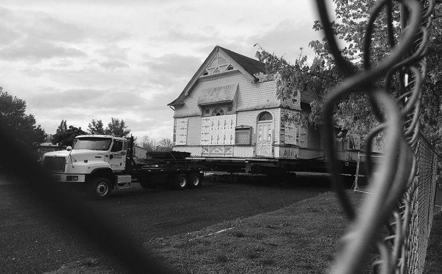The Cumberland Church was lifted and moved on Oct. 17 from 401 E. Main St. to 520 Pine St.
