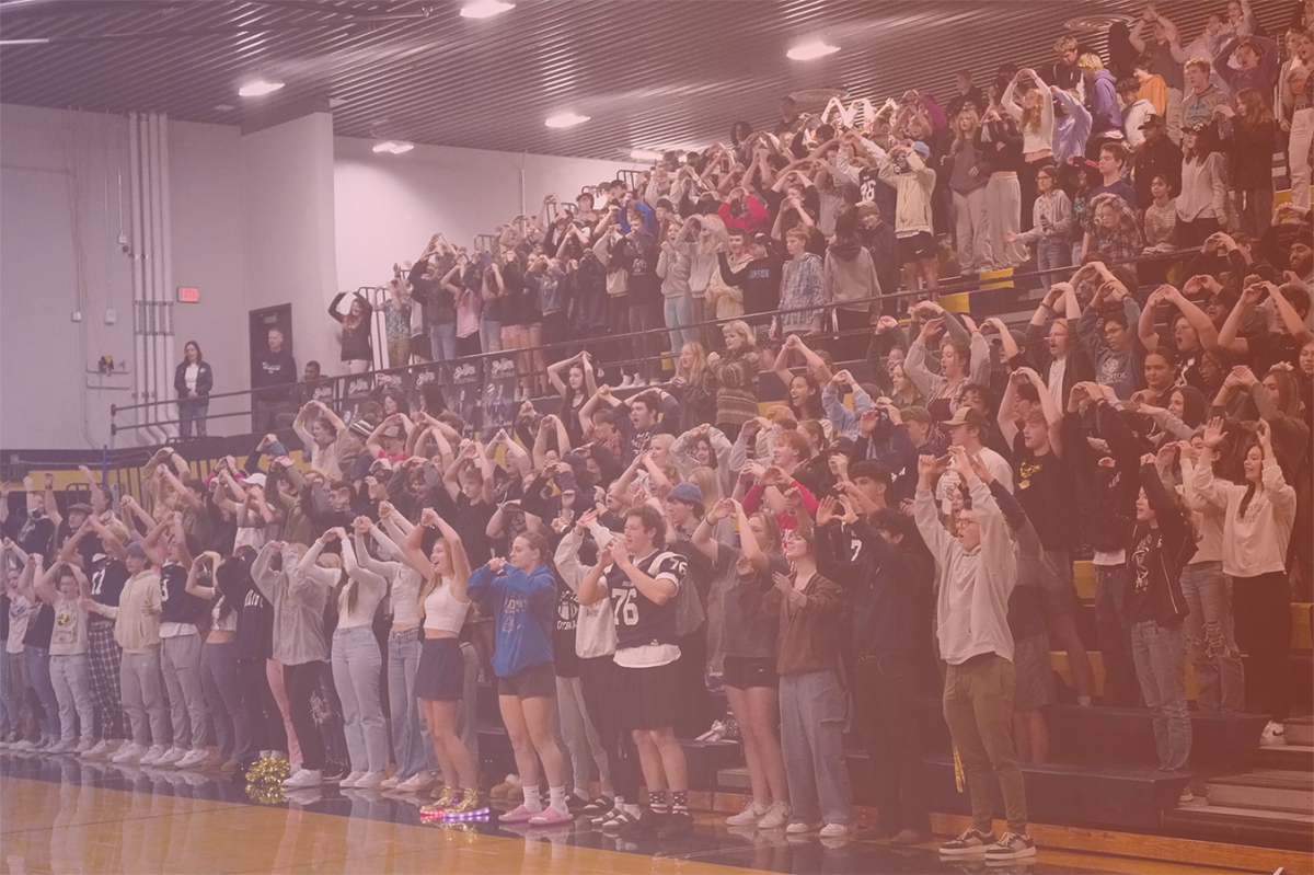 the class of 24 performing the class chant at the Homecoming assembly on Sept. 29