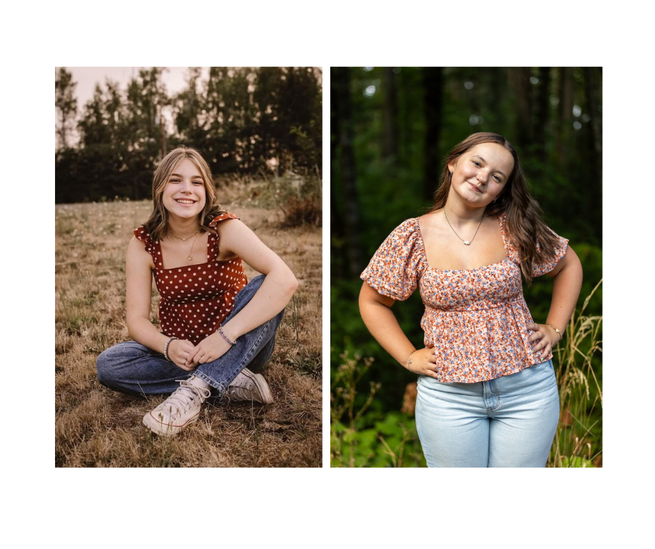 Senior portaits of West Albany seniors Taylor Joynt [left] and Addysen Friend [right]