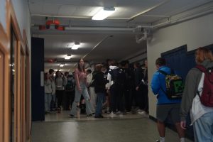 Image of the hallway blockage in C hall