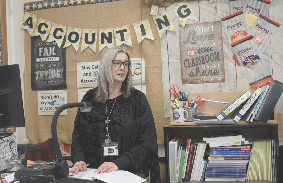 Business teacher Joey Running teaching in her classroom